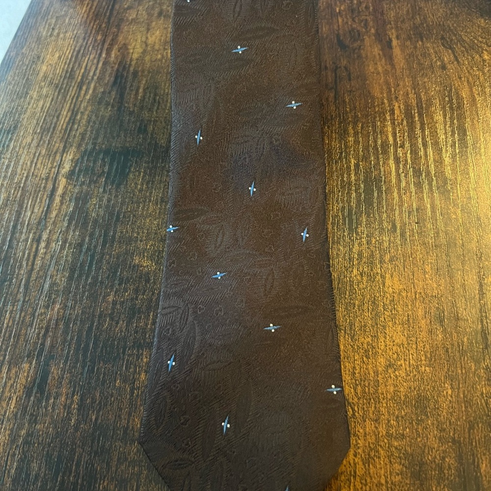 Elegant Brown Patterned Tie Tie Gian Paolo Italia